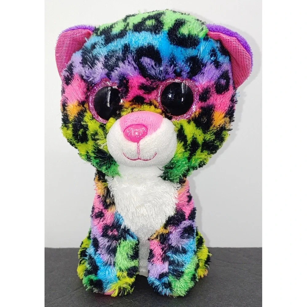 Lot Of 2 Ty Beanie Boos Heather The Cat And Dotty The Rainbow Leopard 6